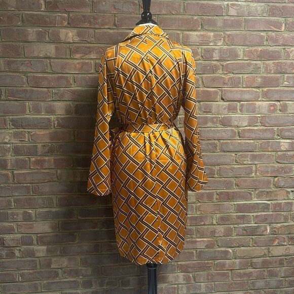 FOREVER 21 Women’s Geo Print Satin Duster Coat Size Large NEW - Picture 6 of 9